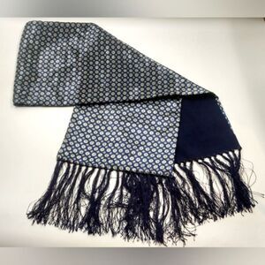 Satin Reversible Long Fringe Formal Scarf Men's